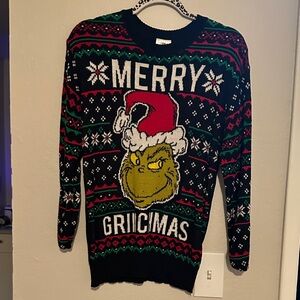 Festive Grinchmas Crewneck Sweater - Black, Red, Green